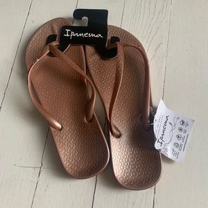 Rose gold Ipanema flip flops